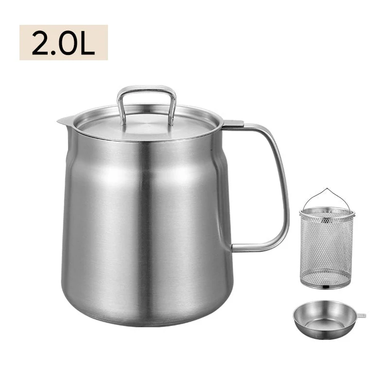 2-in-1 304 Stainless Steel Multifunctional Oil Strainer Pot - Image 2