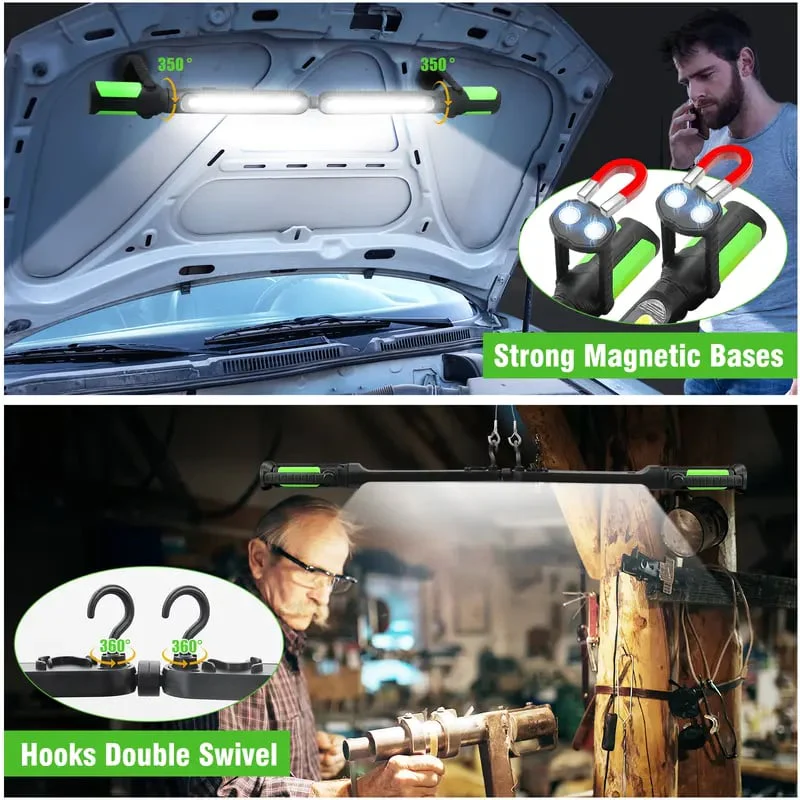 🎁Ideal Father's Day Gift🔧 2-in-1 Connectable Magnetic LED Work Light | 2400LM Rechargeable Mechanic Flashlight - Image 6