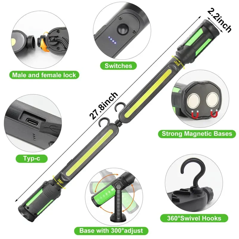 🎁Ideal Father's Day Gift🔧 2-in-1 Connectable Magnetic LED Work Light | 2400LM Rechargeable Mechanic Flashlight - Image 7