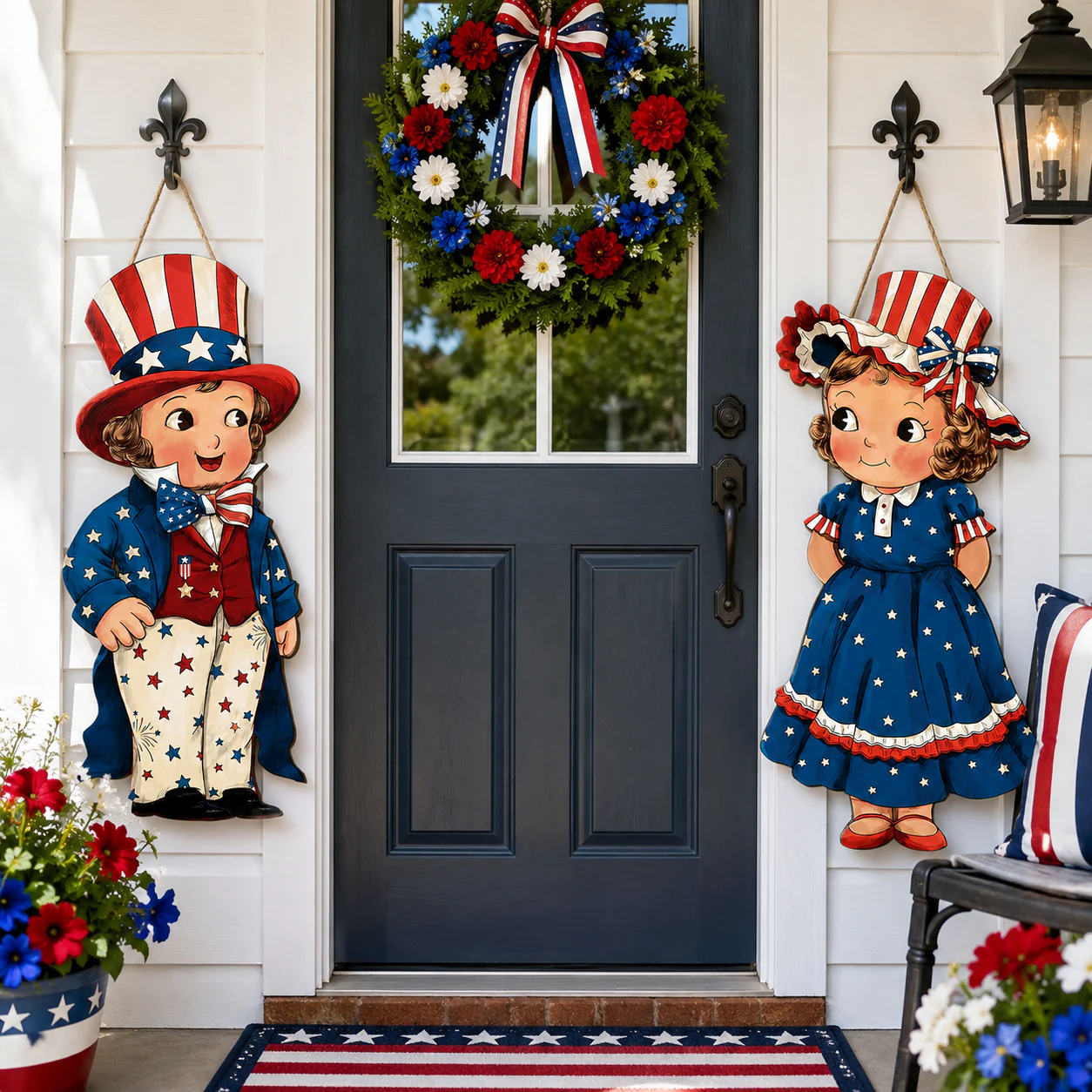 2-Piece Patriotic Wooden Hanging Door Signs - Image 15