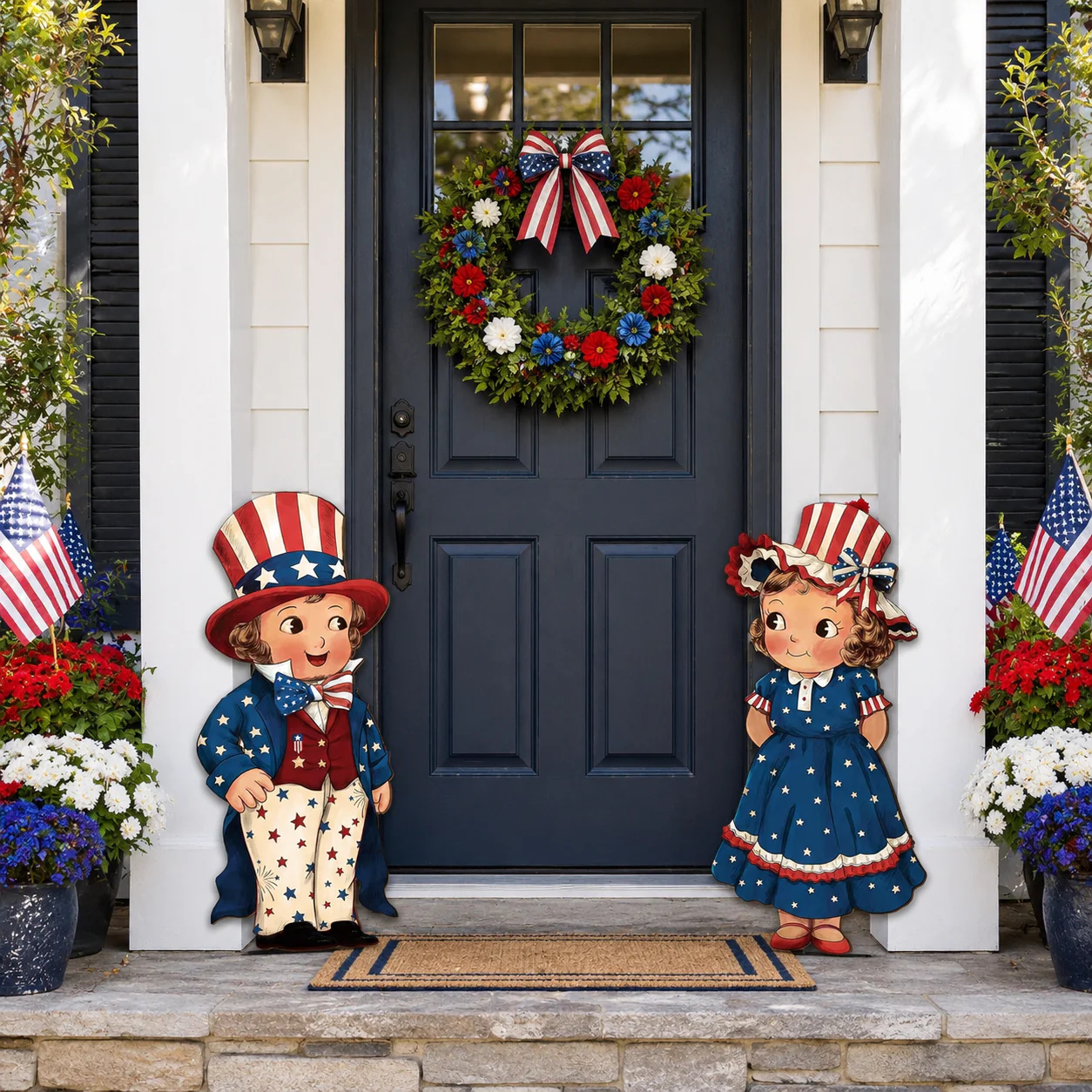 2-Piece Patriotic Wooden Hanging Door Signs - Image 16