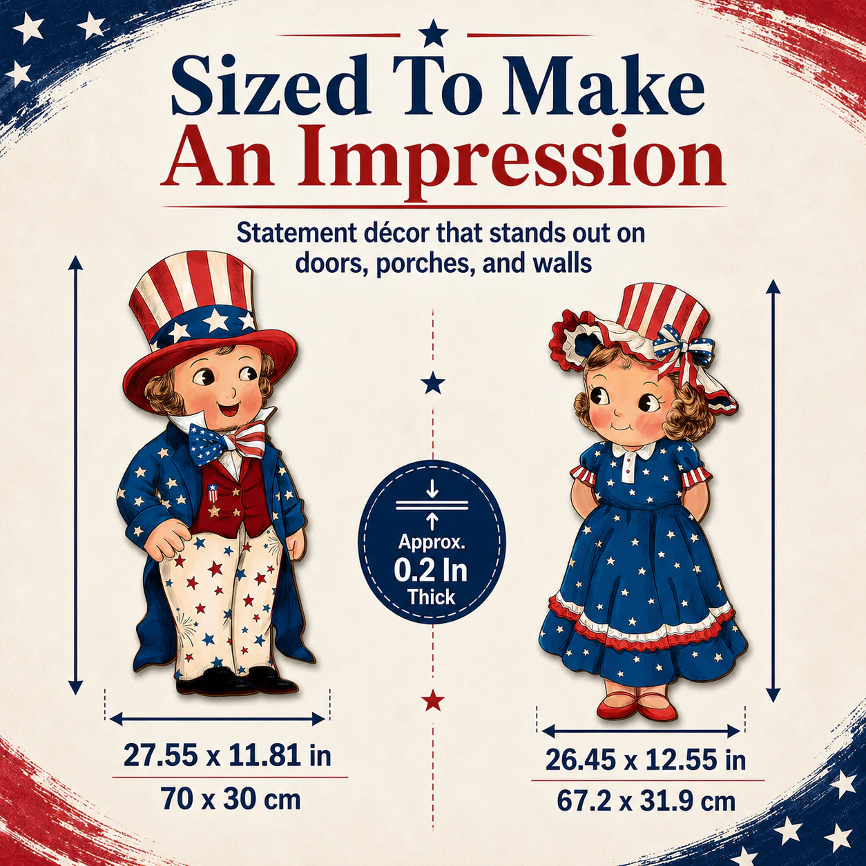 2-Piece Patriotic Wooden Hanging Door Signs - Image 6