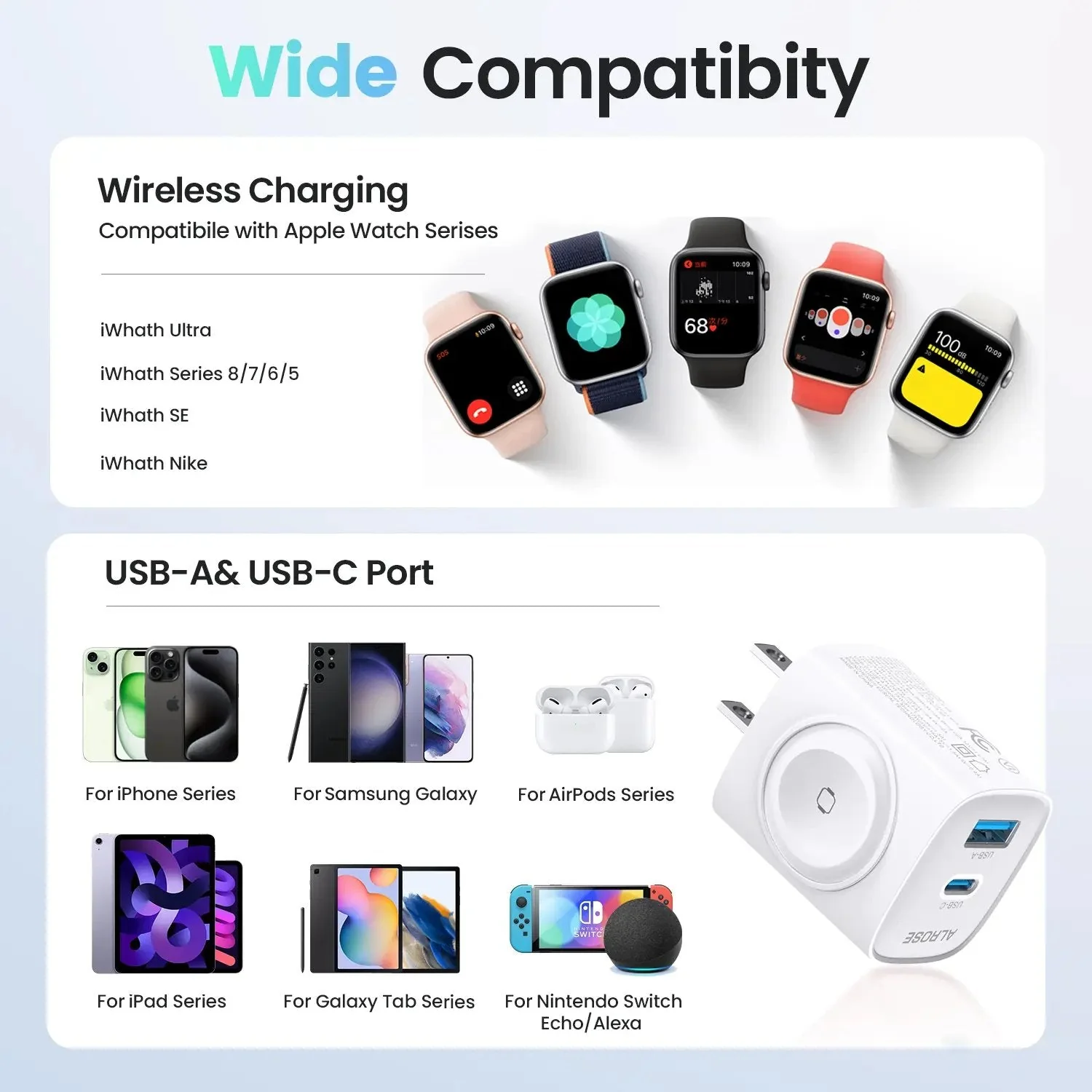 3-in-1 Magnetic Wireless Cordless PD USB-C Wall Charger Block - Image 5
