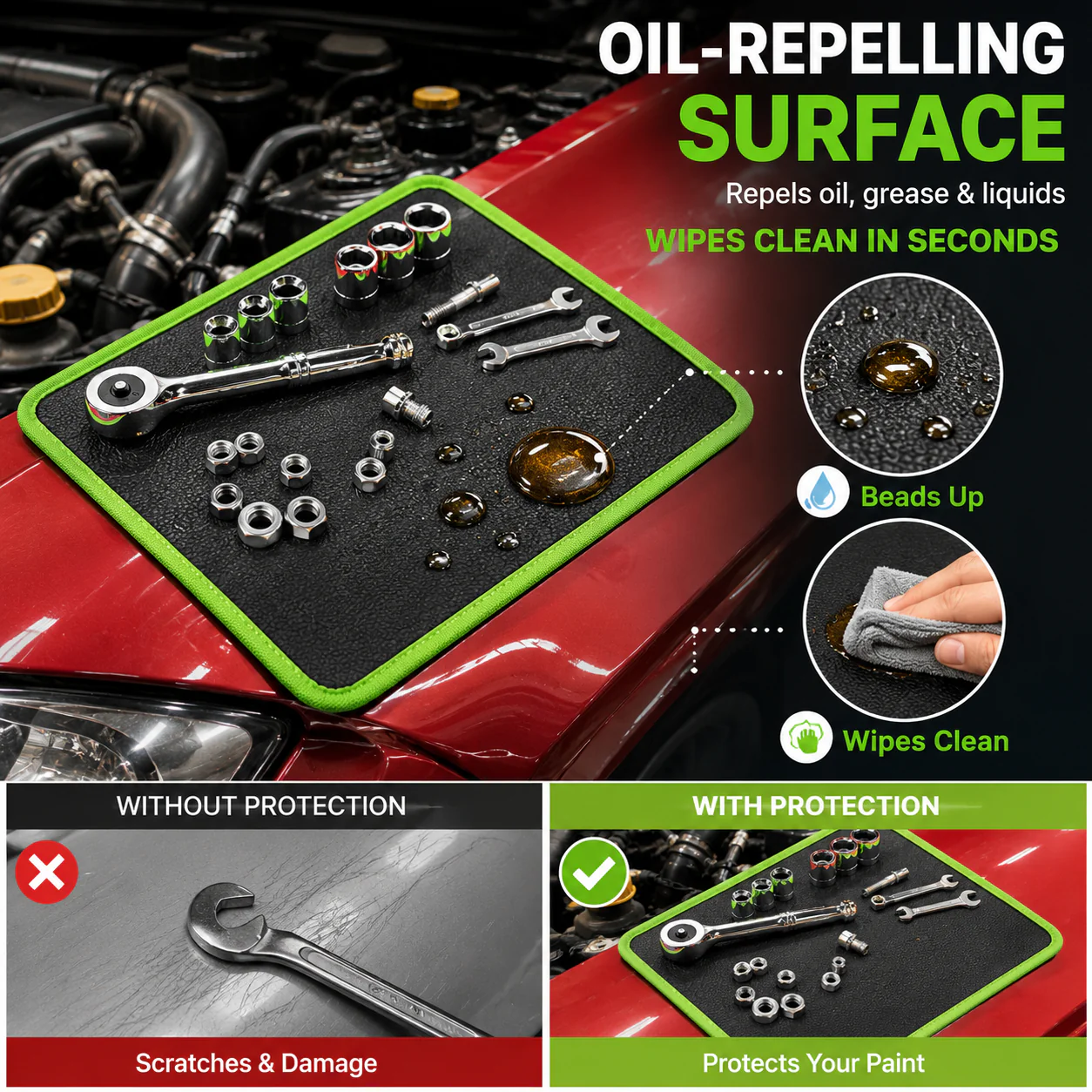3-Piece Flexible Magnetic Tool Mat & Tray Holder 🛠️🧲 - Image 7