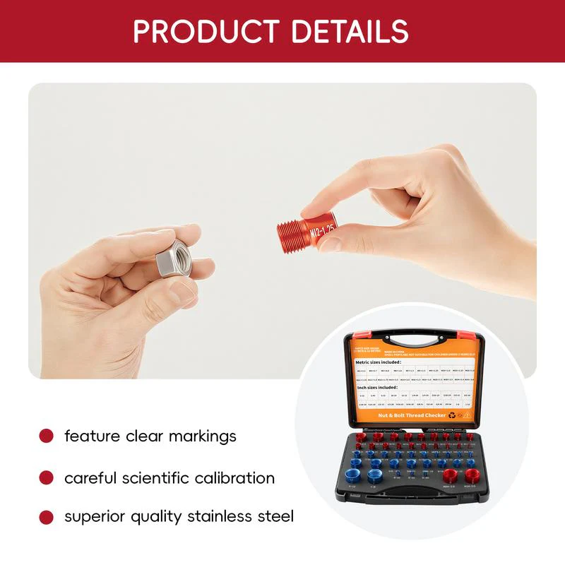 44Pcs Nut & Bolt Thread Checker - Image 7