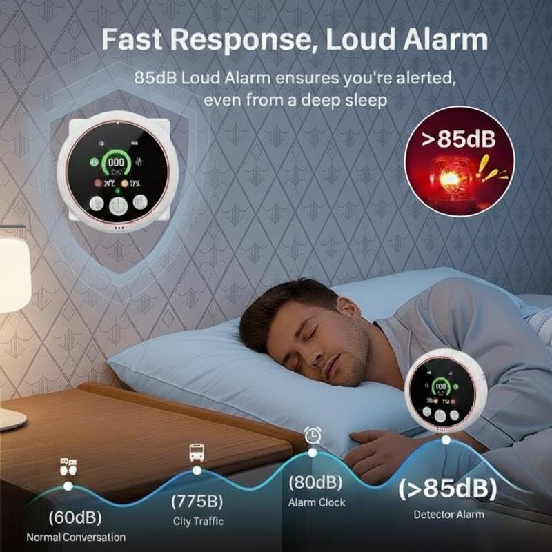 Advanced 5-in-1 Real-Time Precision Carbon Monoxide & Air Quality Monitor - Image 4