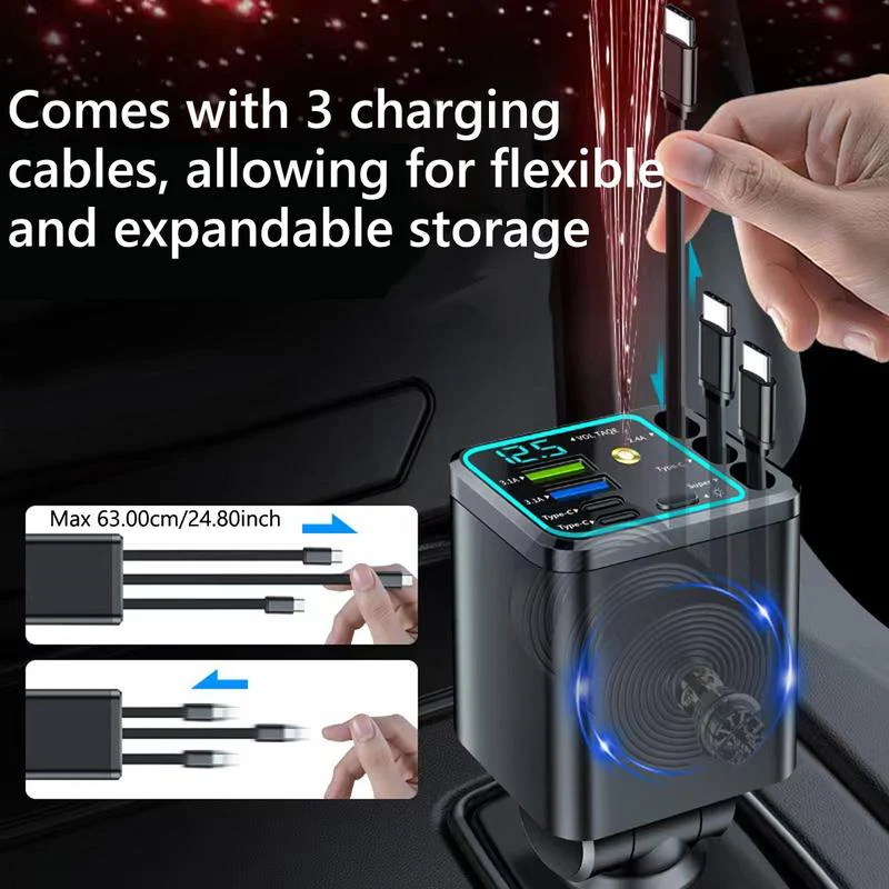 7-in-1 Retractable Car Charger - Image 4
