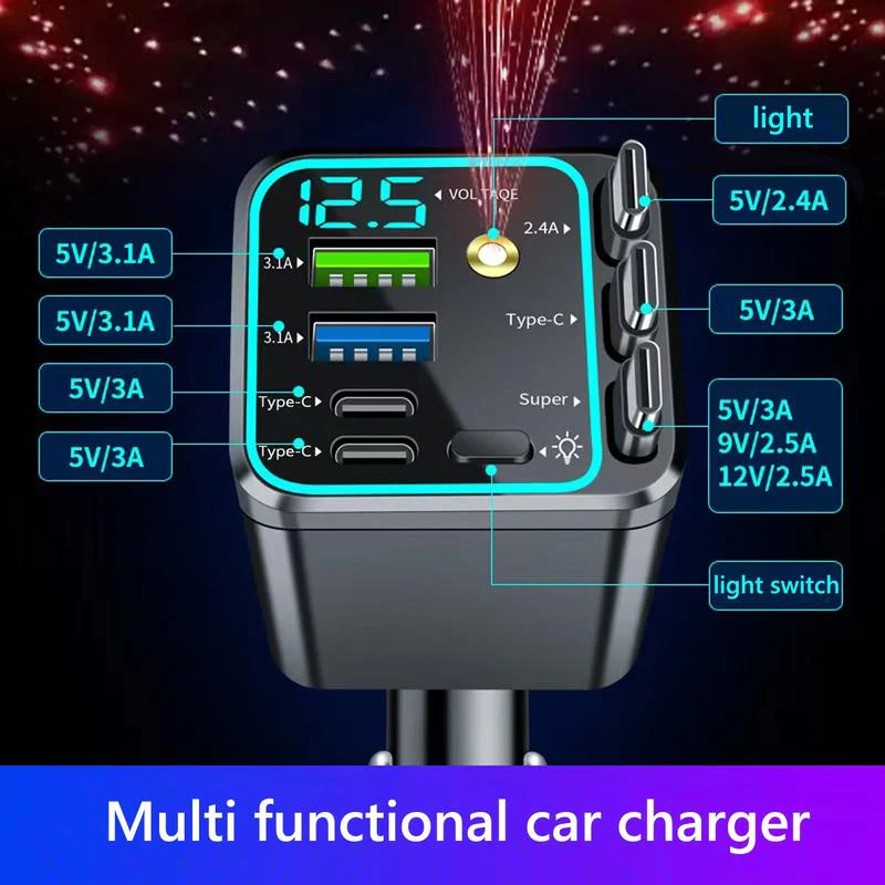 7-in-1 Retractable Car Charger - Image 8