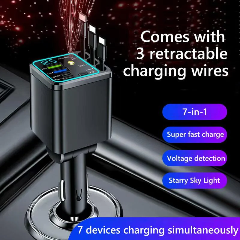 7-in-1 Retractable Car Charger - Image 9