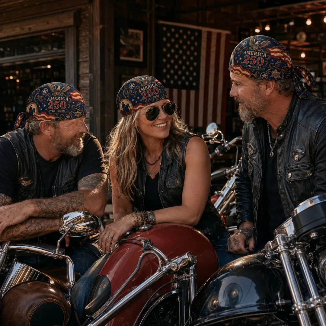 🔥LIMITED AMERICA 250 DESIGN — Cycling Pirate Hat / Biker Headwrap (Adjustable tie-back fit) - Image 8