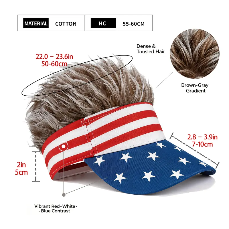 American Flag Wig Hat Celebrate 250 Years of American Heritage in Style! - Image 3