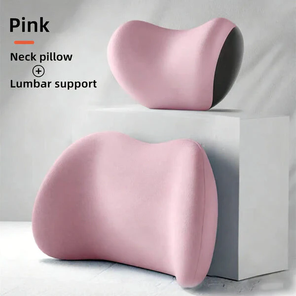 NIRACL Car Driving Car Pillow Set Neck and Waist Black Foam Neck Pillow Memory Lumbar Pillow - Image 11
