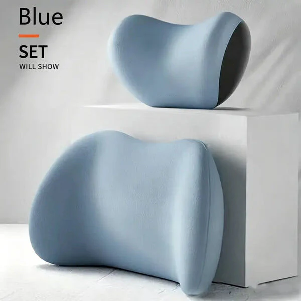 NIRACL Car Driving Car Pillow Set Neck and Waist Black Foam Neck Pillow Memory Lumbar Pillow - Image 13