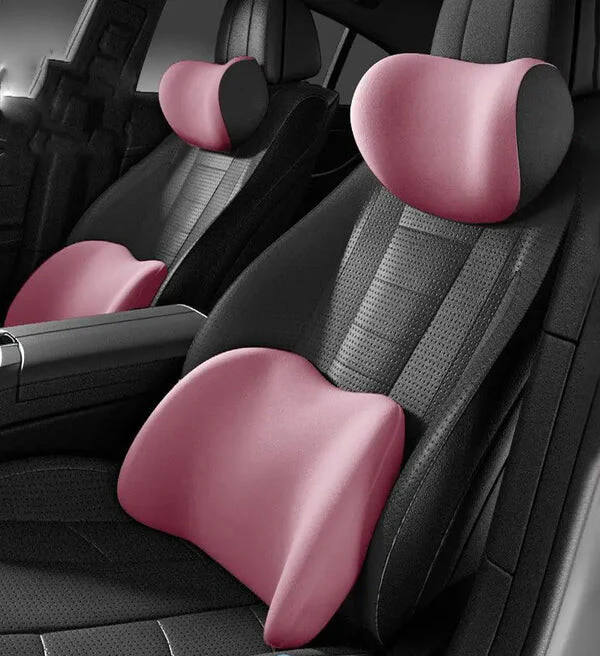 NIRACL Car Driving Car Pillow Set Neck and Waist Black Foam Neck Pillow Memory Lumbar Pillow - Image 5