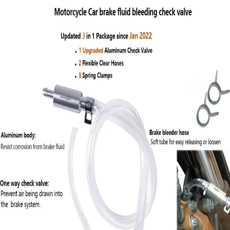 š„Brake Bleeder Hose - One Way Check Valve Tube Bleeding Tool Kit For Motorcyle Clutch - Image 9