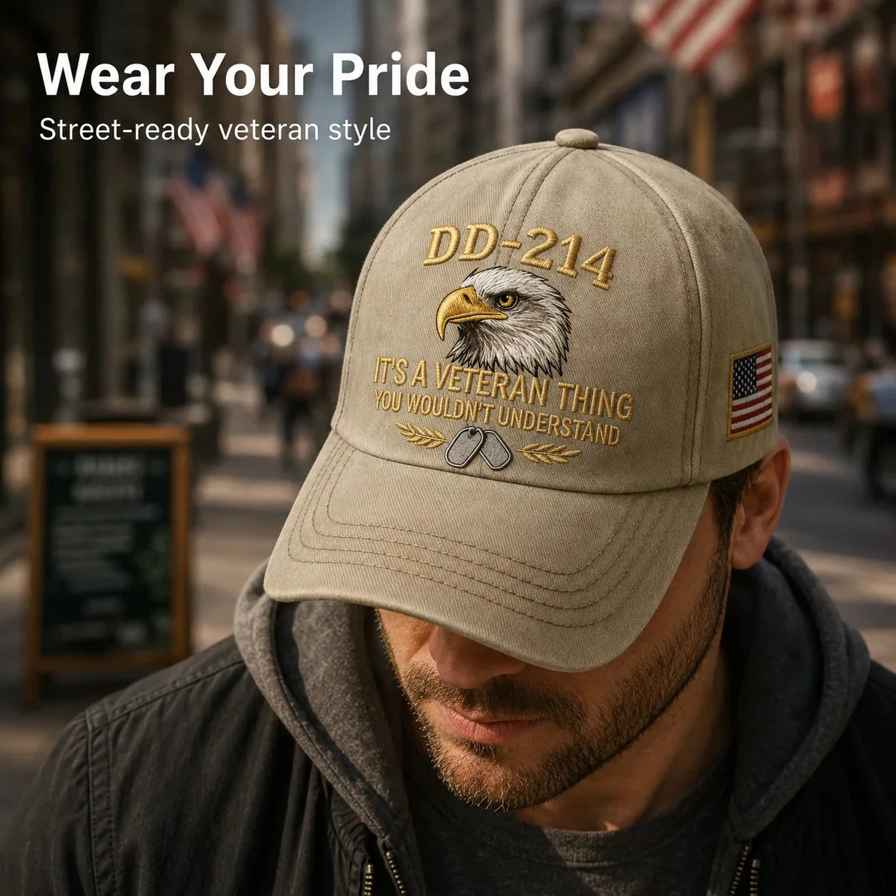 DD-214 Veteran 3D Embroidered Cap - "IT'S A VETERAN THING YOU WOULDN'T UNDERSTAND" 🎁 Free Honor Coin With Every Cap Purchase - Image 2