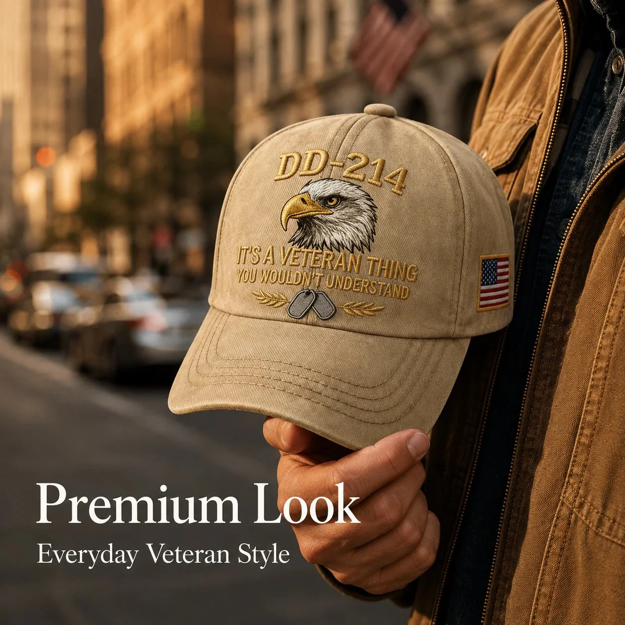 DD-214 Veteran 3D Embroidered Cap - "IT'S A VETERAN THING YOU WOULDN'T UNDERSTAND" 🎁 Free Honor Coin With Every Cap Purchase - Image 3