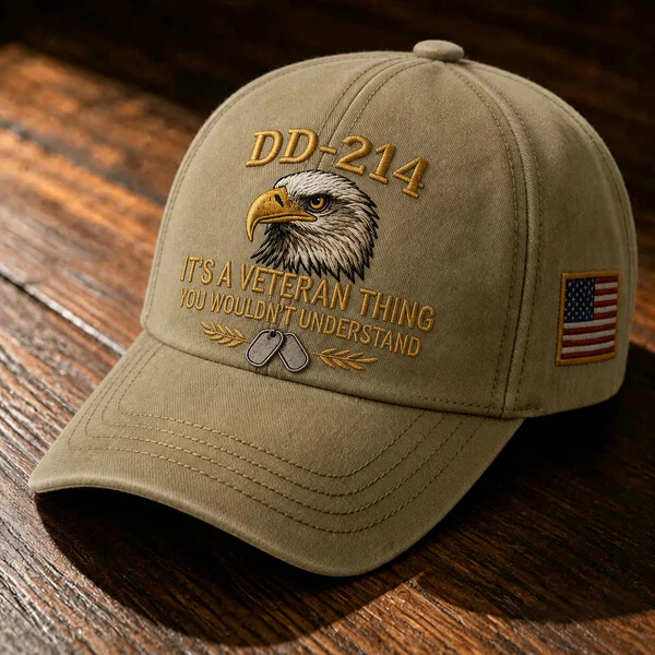 DD-214 Veteran 3D Embroidered Cap - "IT'S A VETERAN THING YOU WOULDN'T UNDERSTAND" 🎁 Free Honor Coin With Every Cap Purchase - Image 7