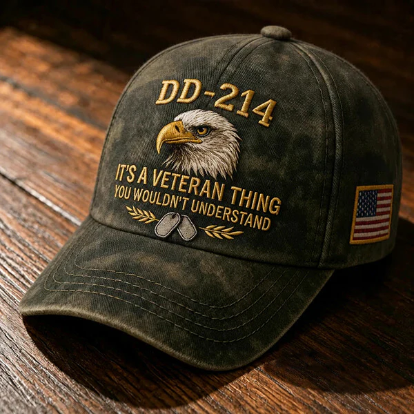 DD-214 Veteran 3D Embroidered Cap - "IT'S A VETERAN THING YOU WOULDN'T UNDERSTAND" 🎁 Free Honor Coin With Every Cap Purchase - Image 8