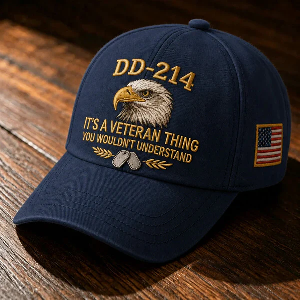 DD-214 Veteran 3D Embroidered Cap - "IT'S A VETERAN THING YOU WOULDN'T UNDERSTAND" 🎁 Free Honor Coin With Every Cap Purchase - Image 9