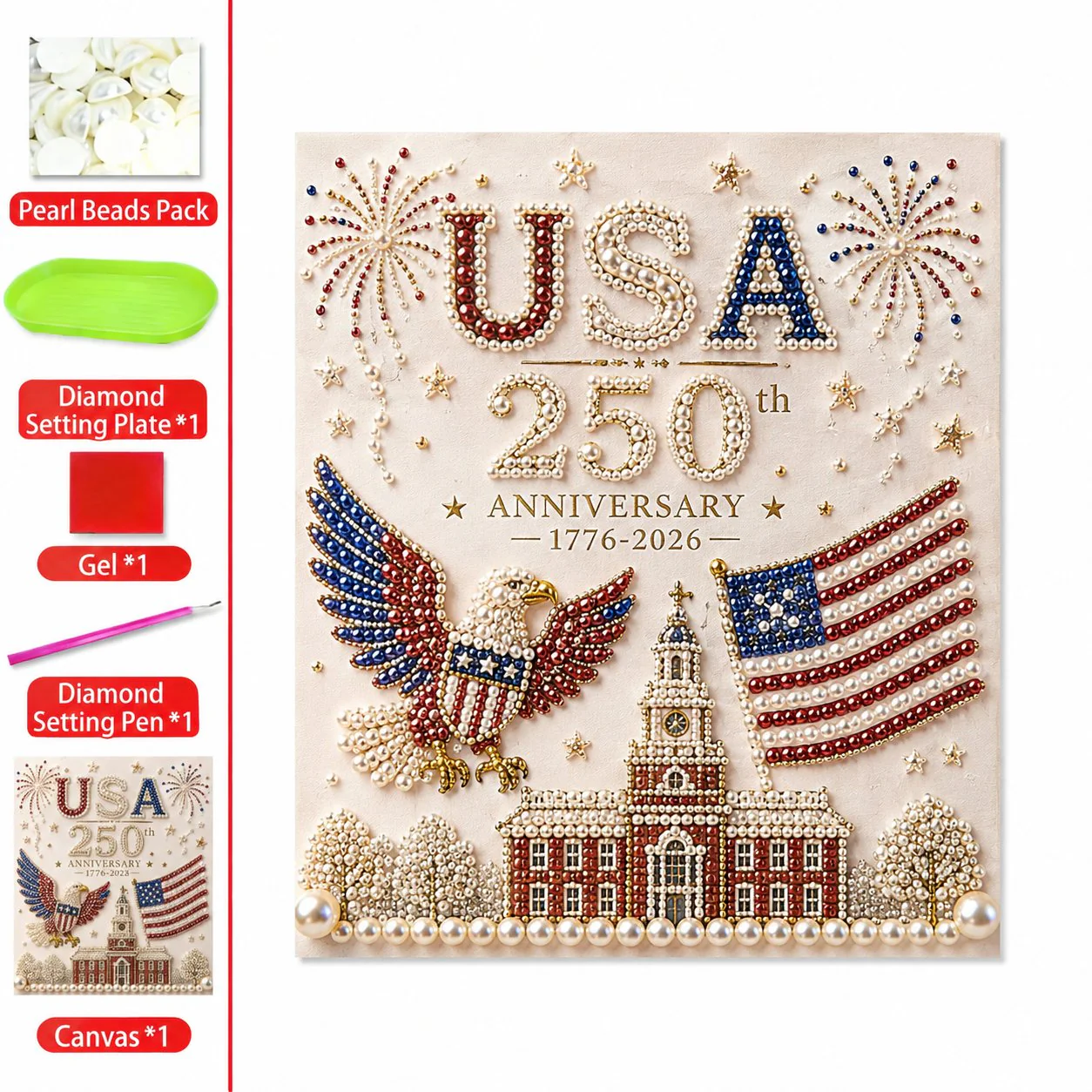 🔥LAST DAY 50% OFF - 🇺🇸 USA 250th Anniversary DIY Pearl Painting Kit ✨❤️🔥BUY 4 GET FREE SHIPPING - Image 3