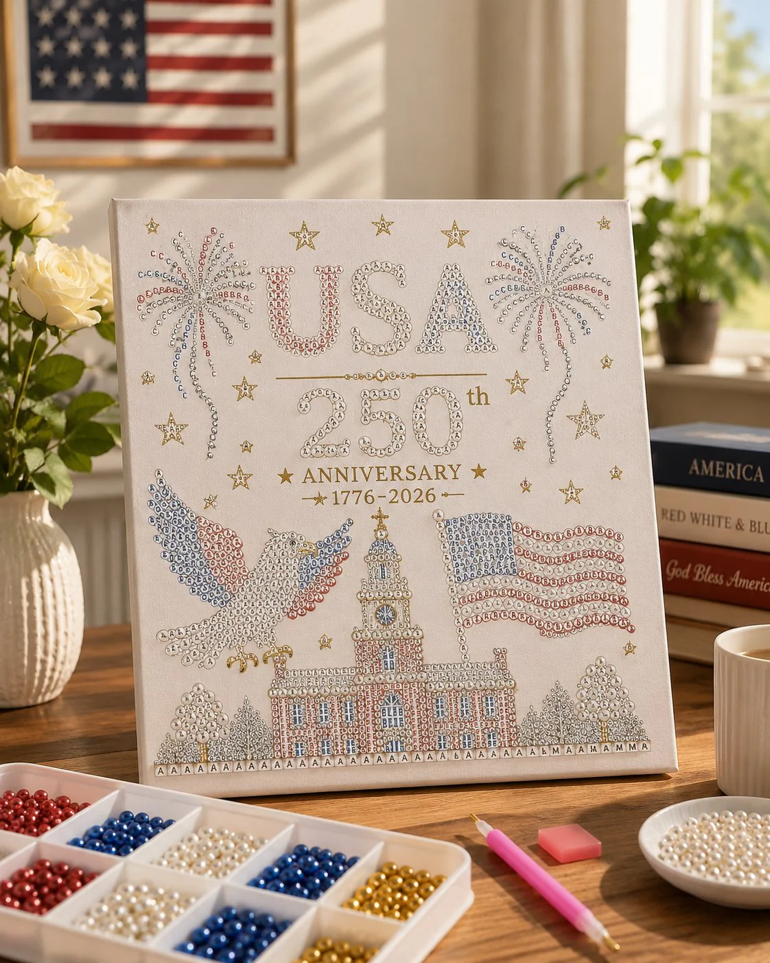 🔥LAST DAY 50% OFF - 🇺🇸 USA 250th Anniversary DIY Pearl Painting Kit ✨❤️🔥BUY 4 GET FREE SHIPPING - Image 4