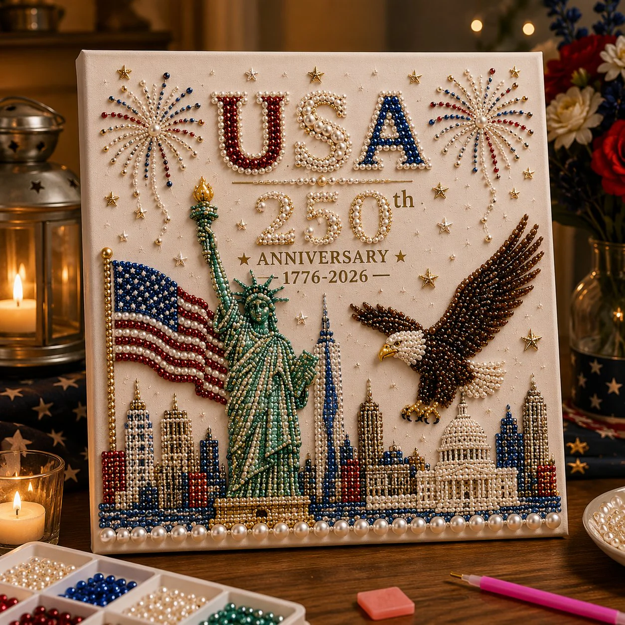 🔥LAST DAY 50% OFF - 🇺🇸 USA 250th Anniversary DIY Pearl Painting Kit ✨❤️🔥BUY 4 GET FREE SHIPPING - Image 5