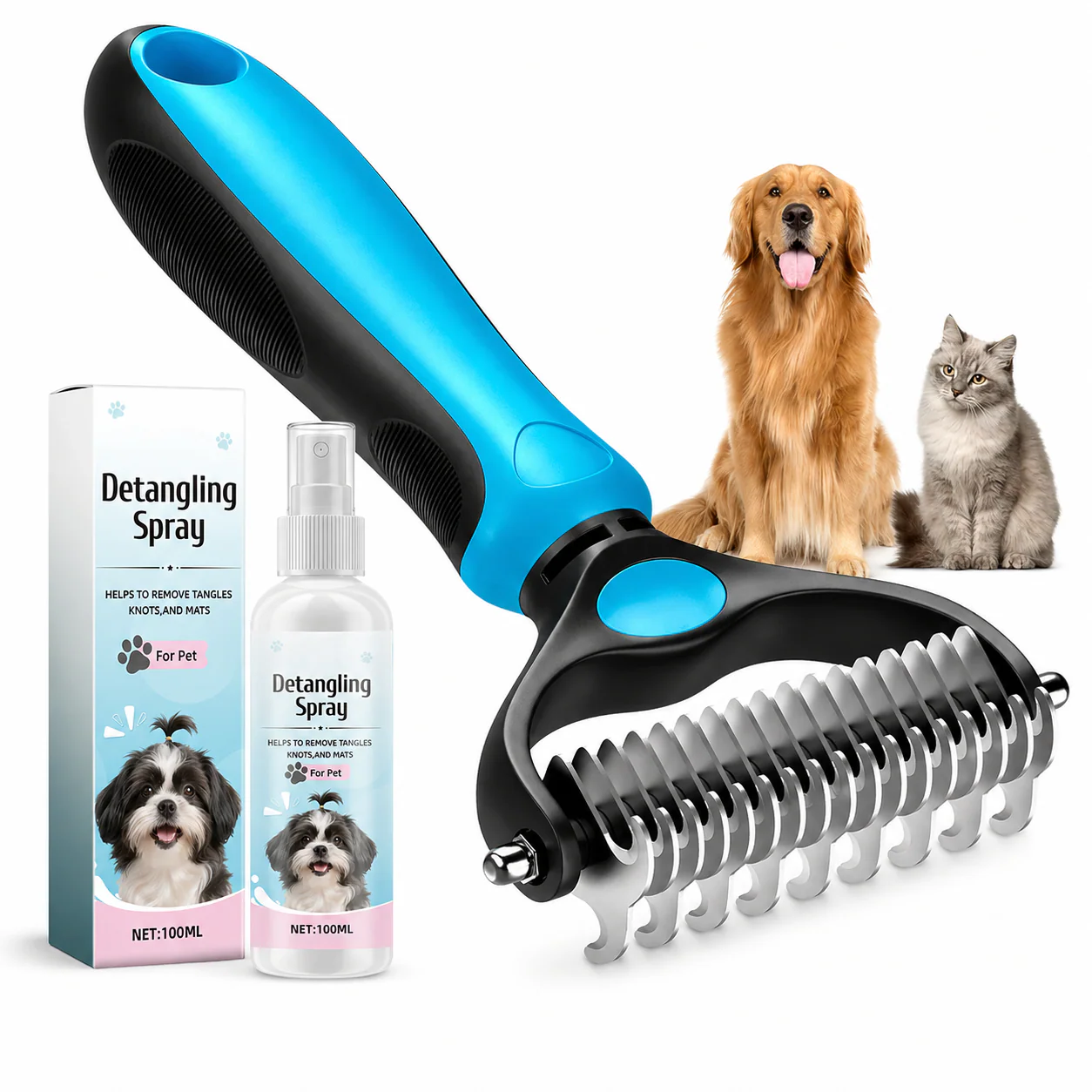 🐾 FLASH SALE: 50% OFF! ✨ Double-Sided Deshedding Pet Brush – Dual-Sided, Ergonomic & Gentle for Dogs & Cats 🐶 - Image 10