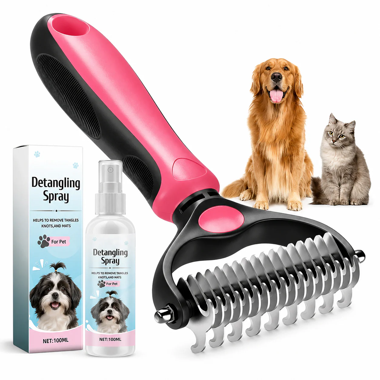 🐾 FLASH SALE: 50% OFF! ✨ Double-Sided Deshedding Pet Brush – Dual-Sided, Ergonomic & Gentle for Dogs & Cats 🐶 - Image 11