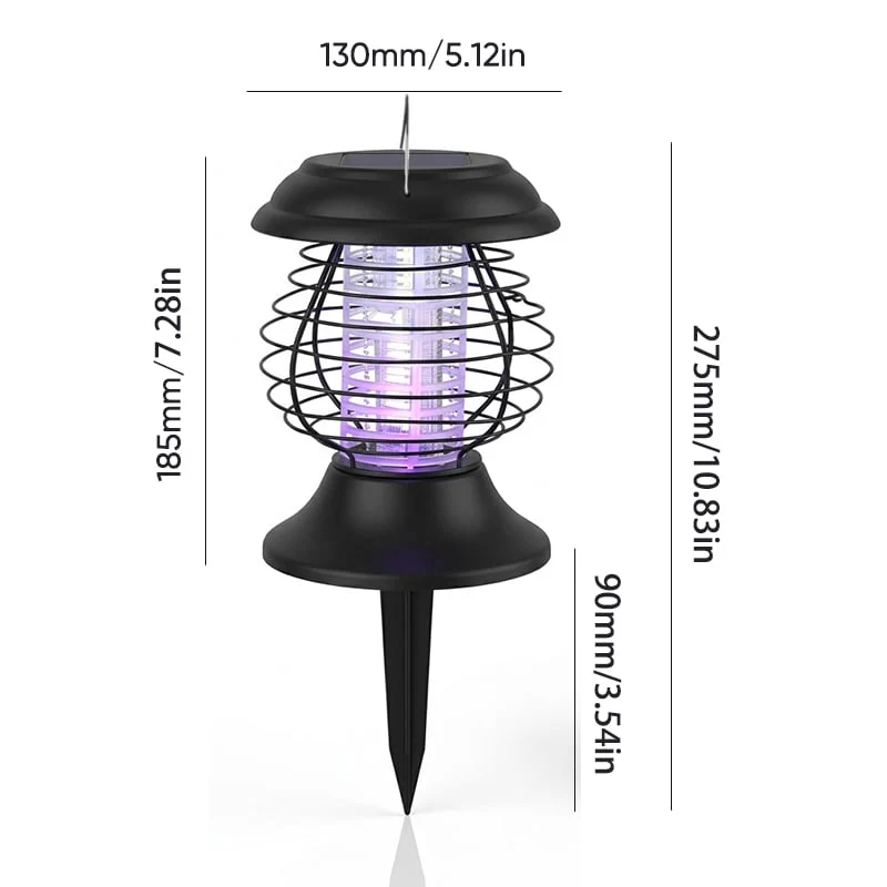 Eco-Friendly - 2-in-1 Flickering Flame - Solar Powered Mosquito Zapper & Garden Stake Light - Image 5