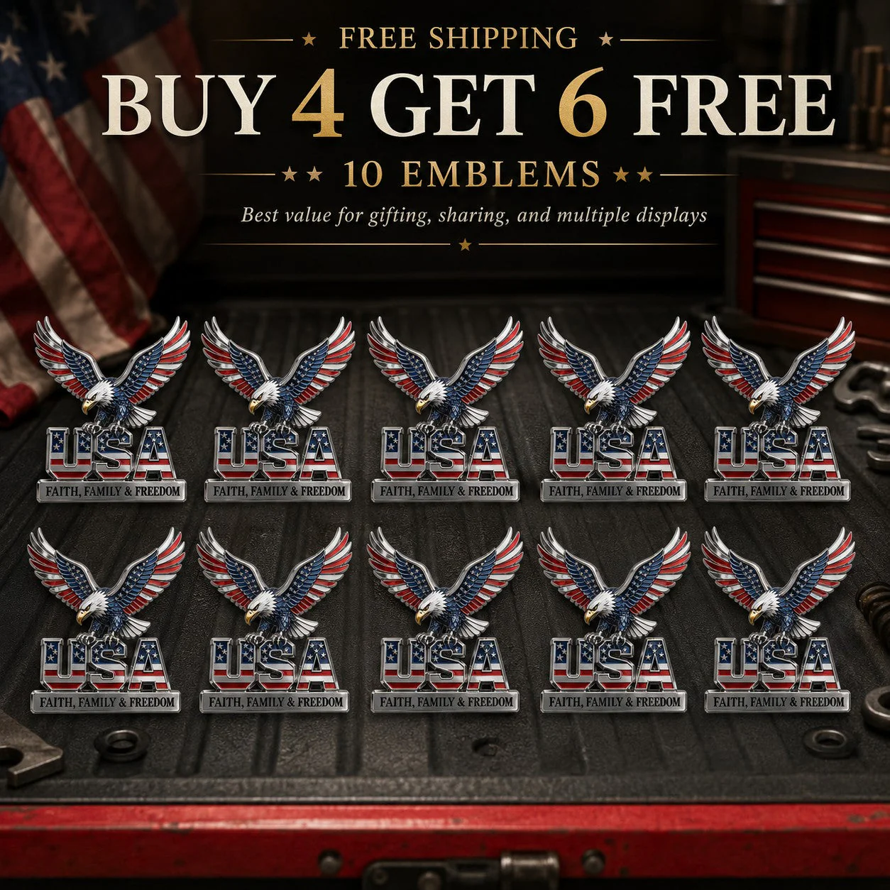 🇺🇸250th Anniversary 49% OFF - ★USA Faith, Family & Freedom★ Metal Emblem - Image 7