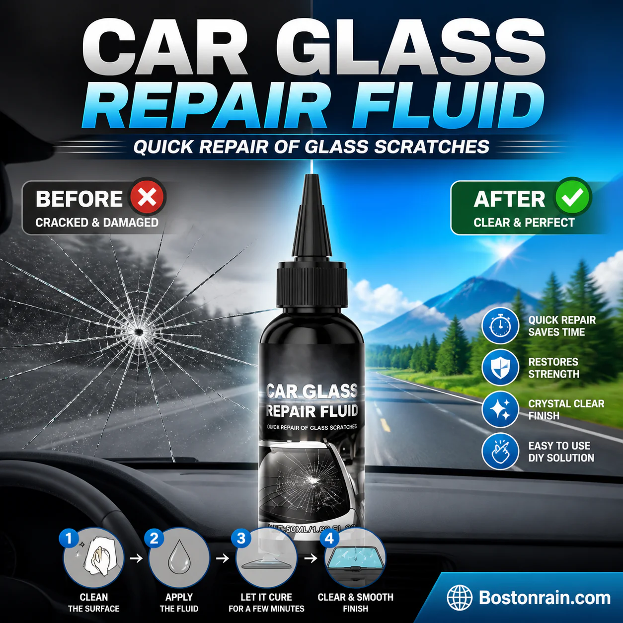 Fast-Acting Windshield Crack & Chip Repair Kit - Image 3