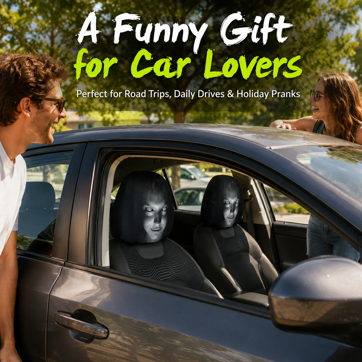 😆 Funny Cartoon Car Headrest Covers – 2PCS Universal Fit 🚗 - Image 4