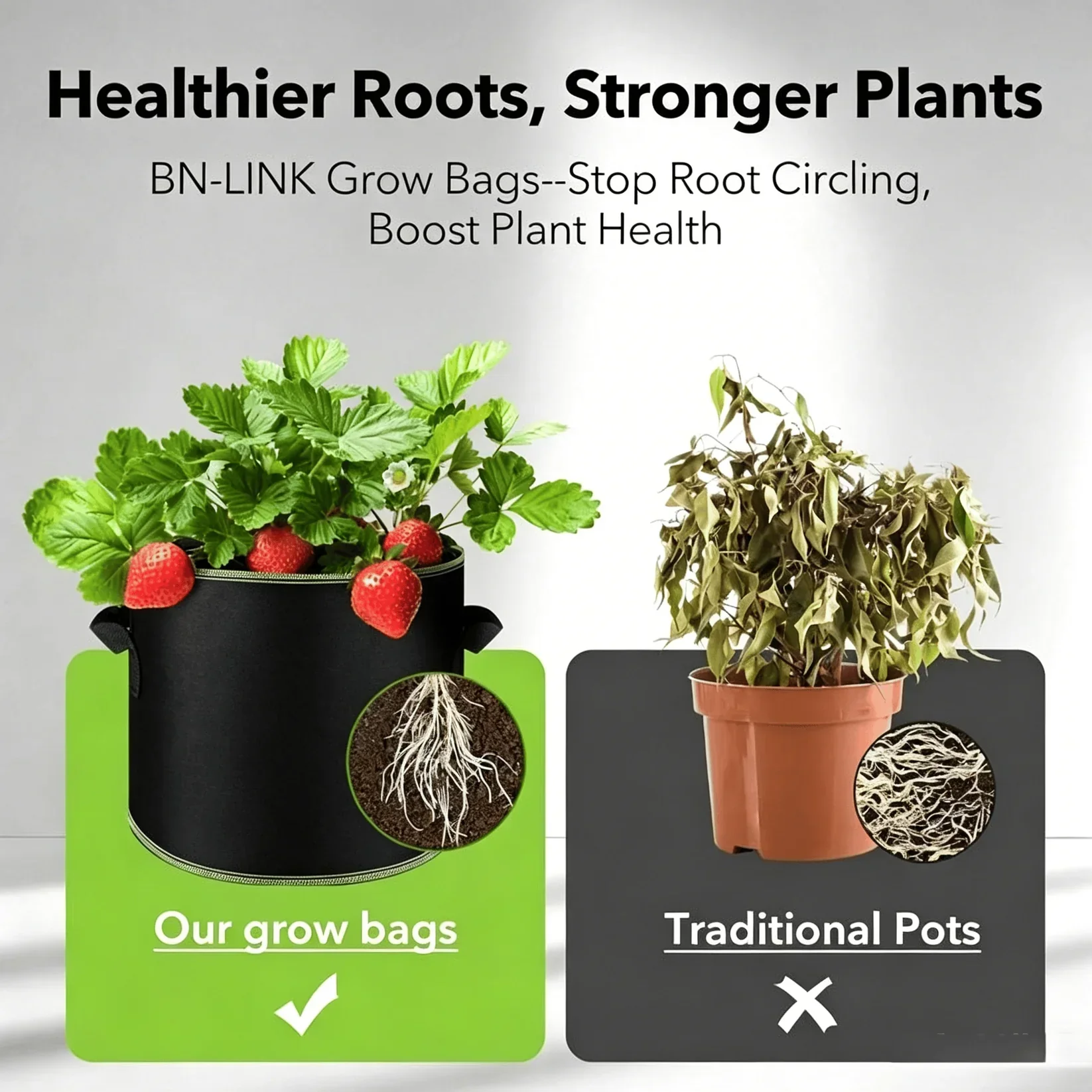🌱 5-Pack 5 Gallon Grow Bags – Heavy Duty Aeration Fabric Pots with Handles for Vegetables, Flowers & Fruits 🪴 - Image 7