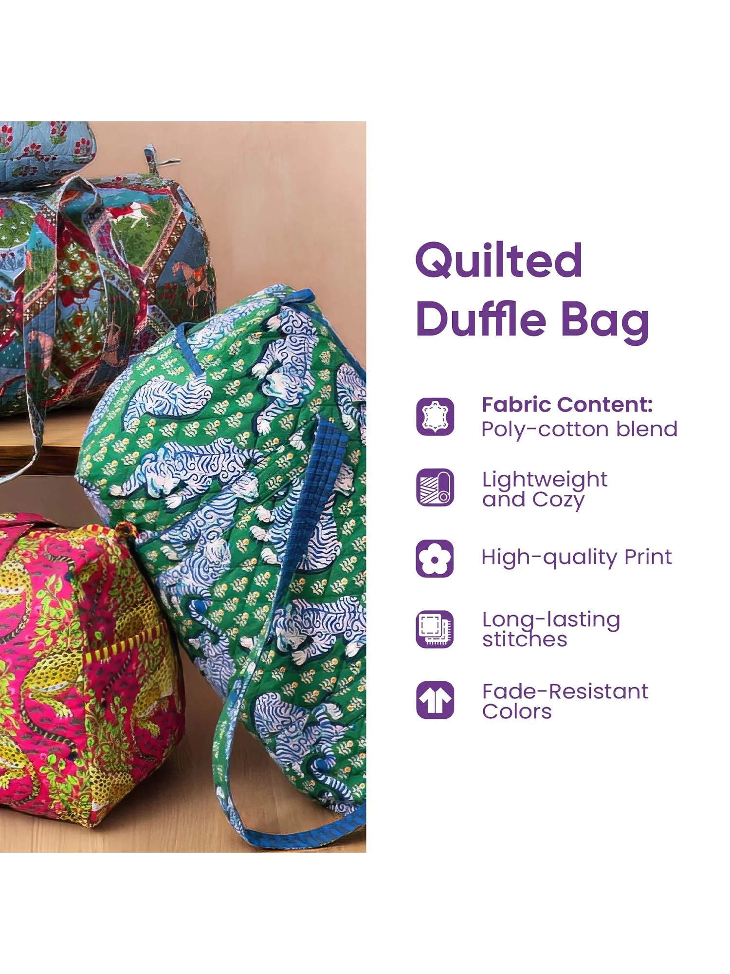Hippie Van Quilted Duffle Bag - Image 2