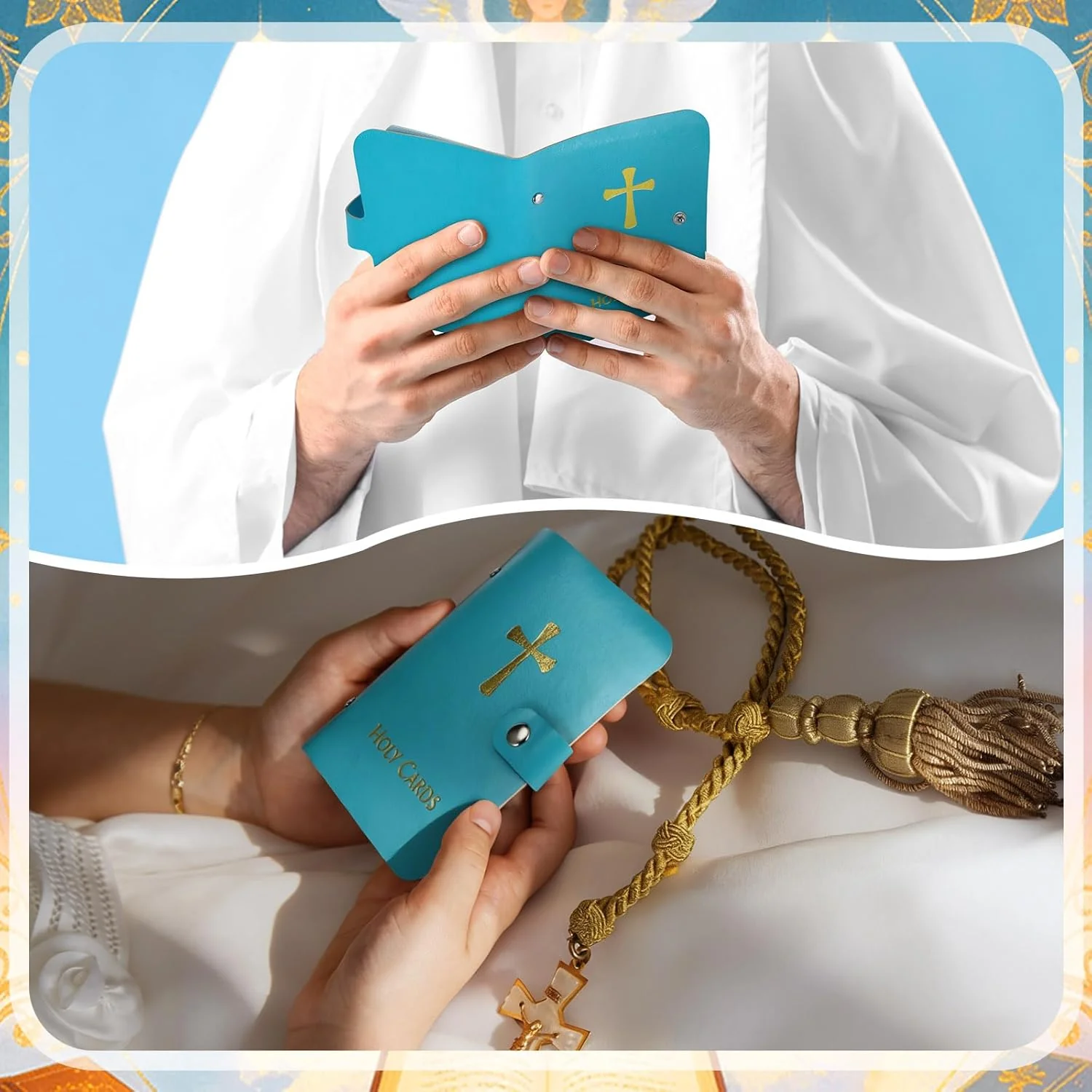 ✝️ Catholic Genuine Leather Holy Card Holder – Pocket Prayer Card Organizer with Snap Closure - Image 10