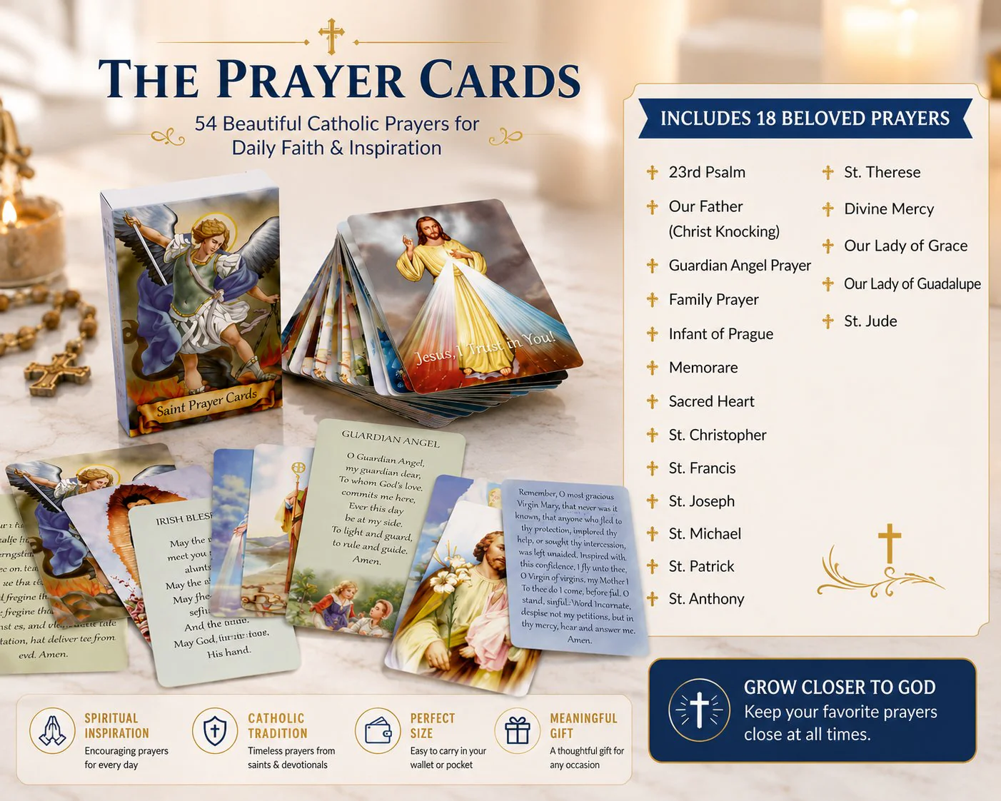 ✝️ Catholic Genuine Leather Holy Card Holder – Pocket Prayer Card Organizer with Snap Closure - Image 13