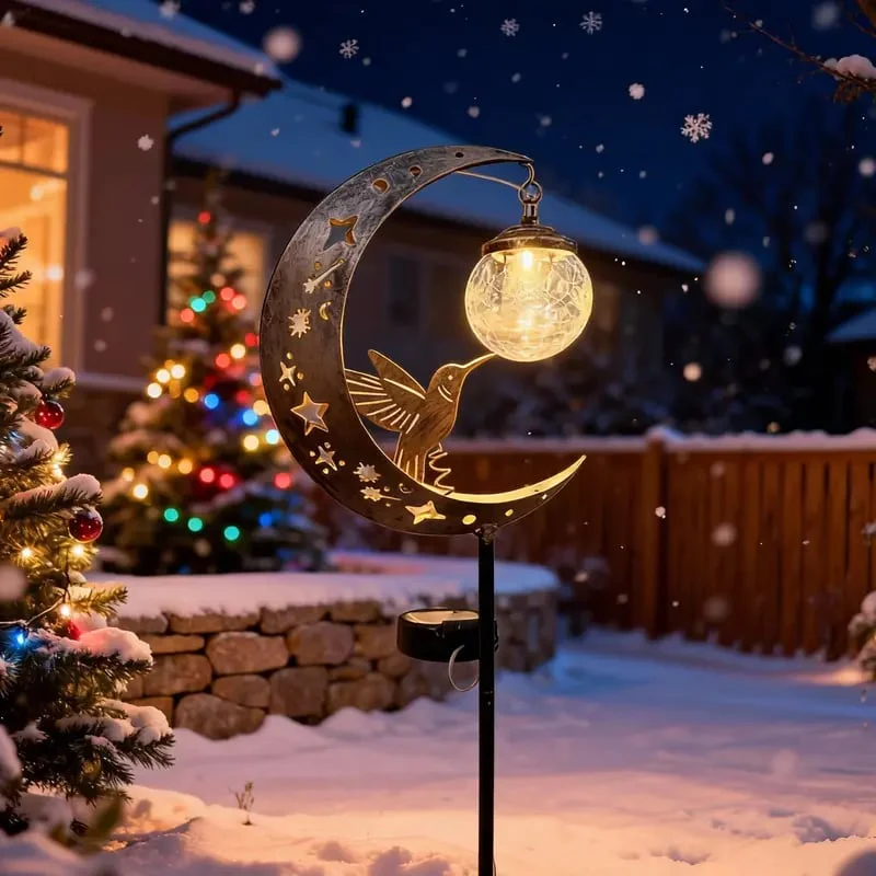 🌙✨Hummingbird Moon Solar Garden Stake Light - Image 2
