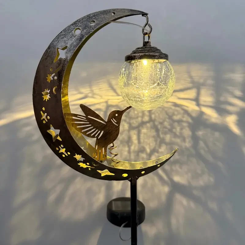 🌙✨Hummingbird Moon Solar Garden Stake Light - Image 3