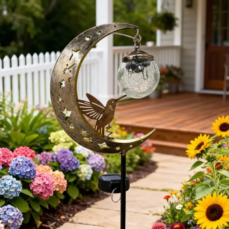 🌙✨Hummingbird Moon Solar Garden Stake Light - Image 4