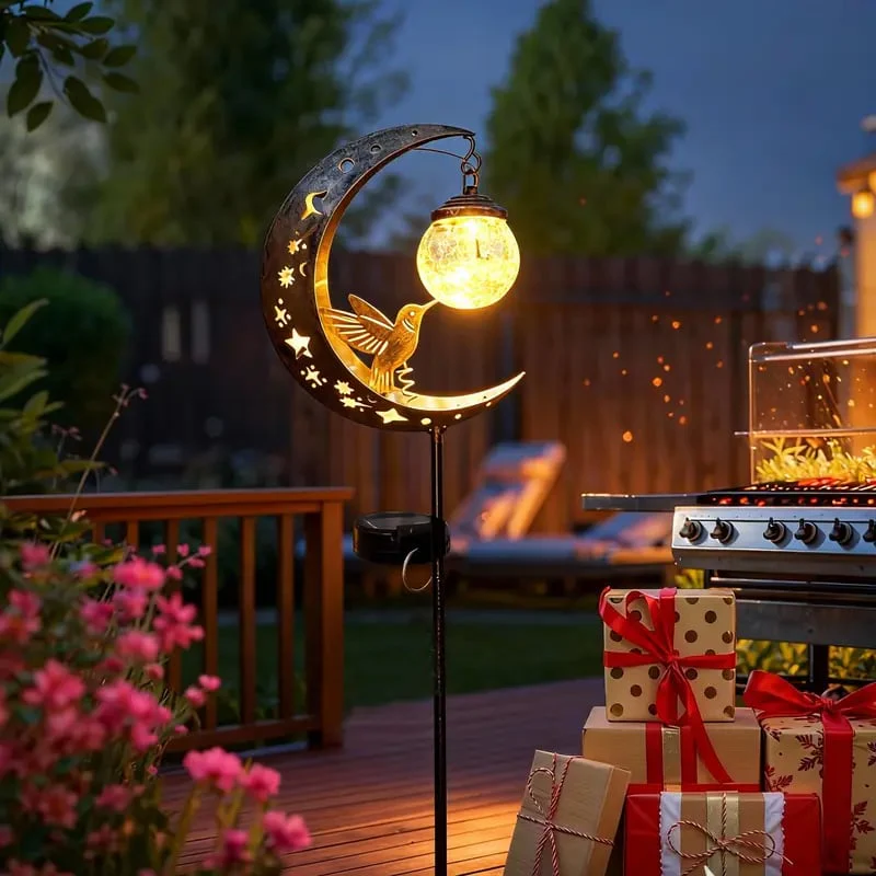 🌙✨Hummingbird Moon Solar Garden Stake Light - Image 5