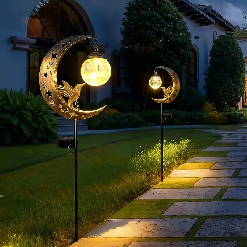 🌙✨Hummingbird Moon Solar Garden Stake Light - Image 6