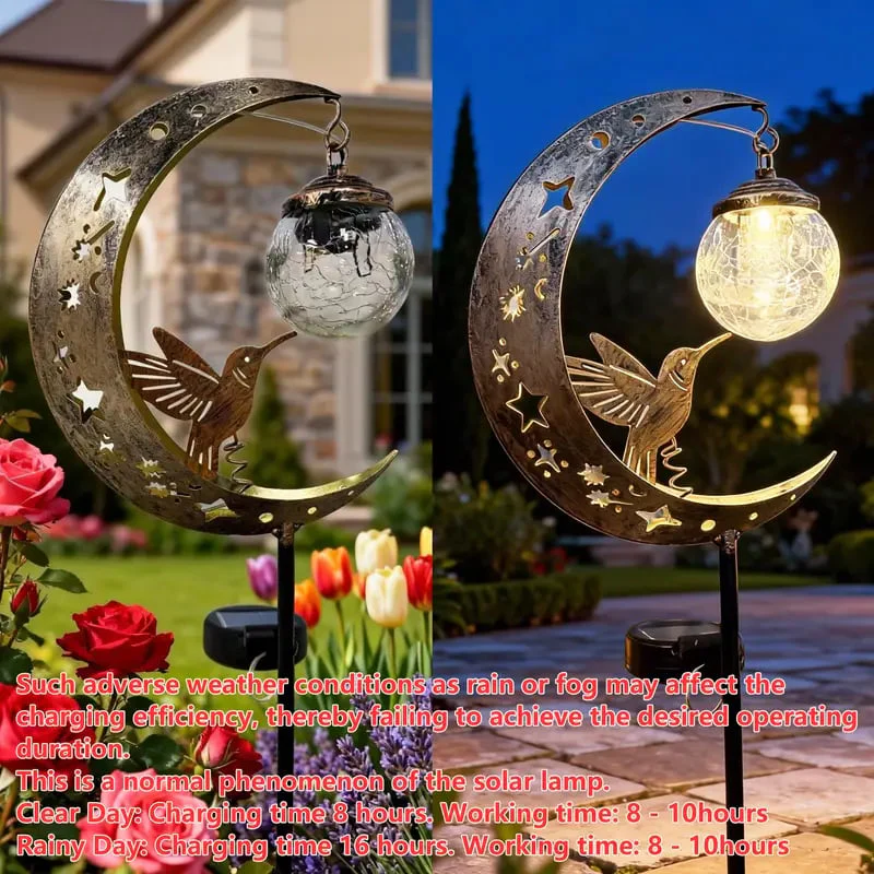 🌙✨Hummingbird Moon Solar Garden Stake Light - Image 7