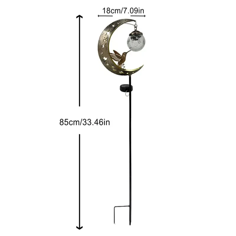 🌙✨Hummingbird Moon Solar Garden Stake Light - Image 8