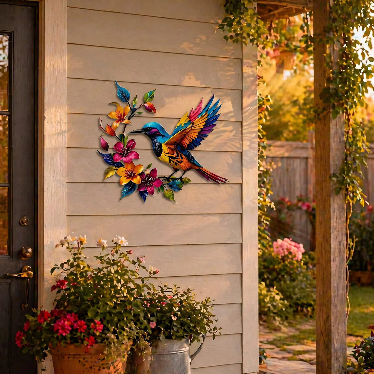 Hummingbird Bloom Metal Wall Art - Image 9