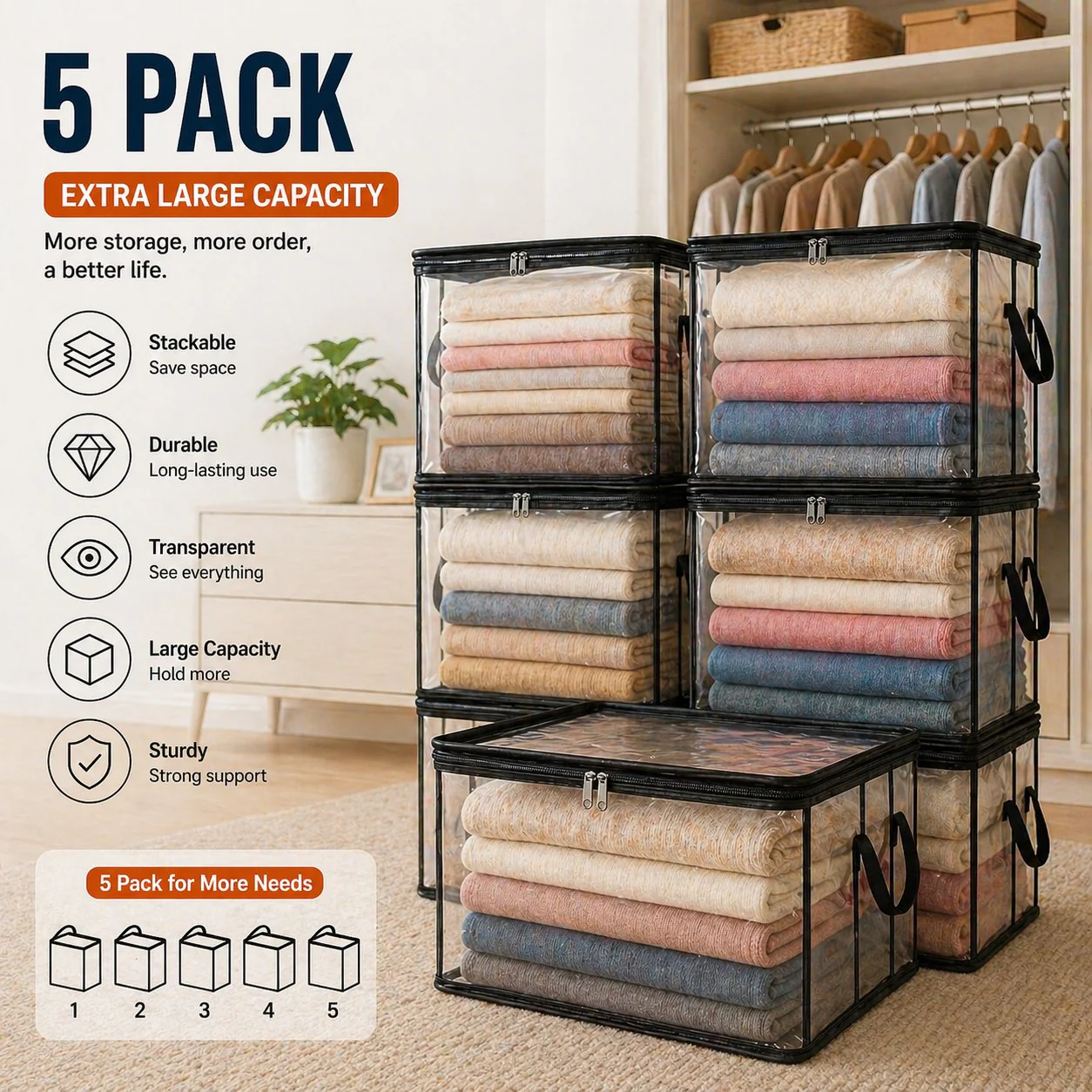 🔥Limited TimePromotion 49% OFF 📦Large Heavy-Duty Thick Plastic Clear Storage Bag for Clothes, Moving & Storage - Image 11