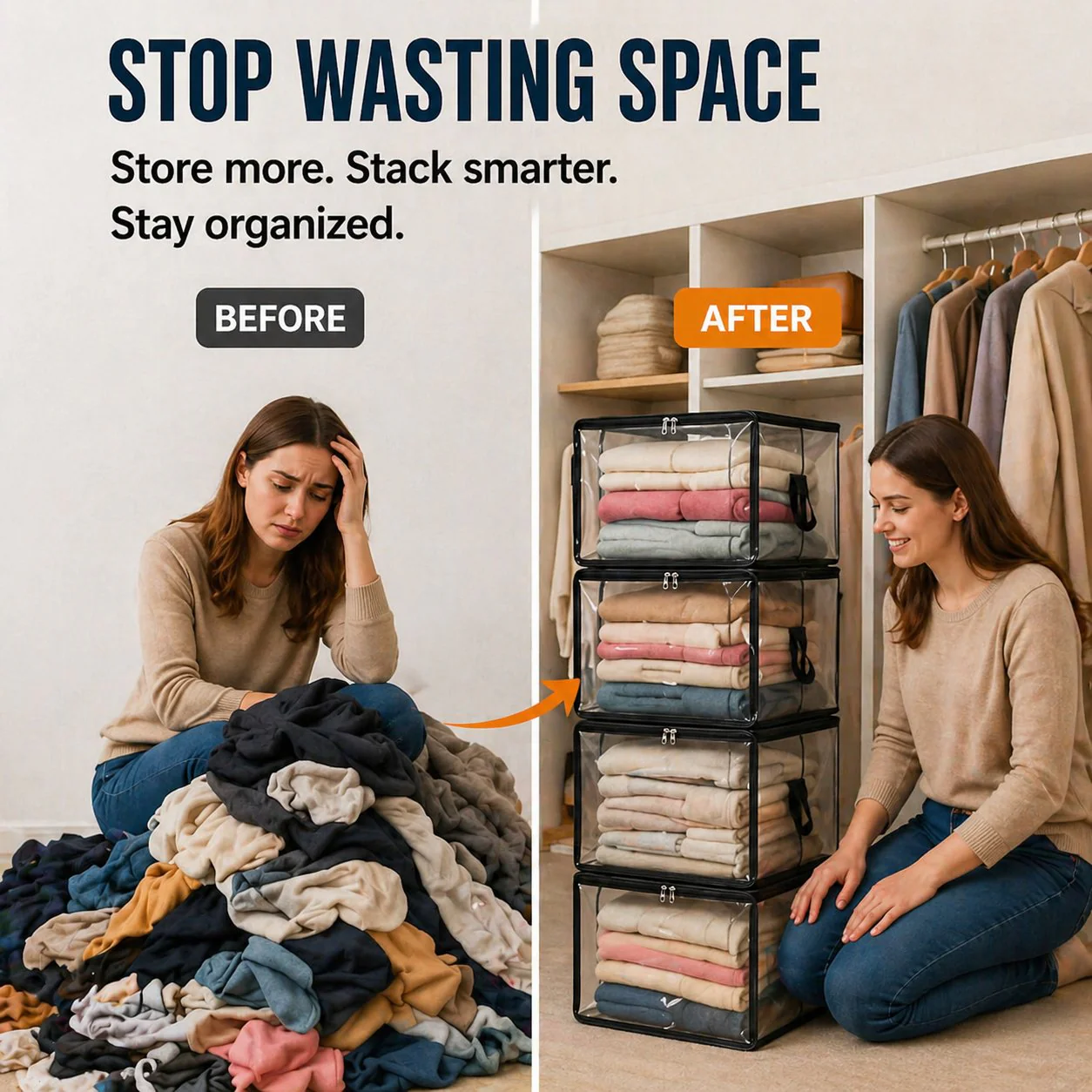 🔥Limited TimePromotion 49% OFF 📦Large Heavy-Duty Thick Plastic Clear Storage Bag for Clothes, Moving & Storage - Image 2