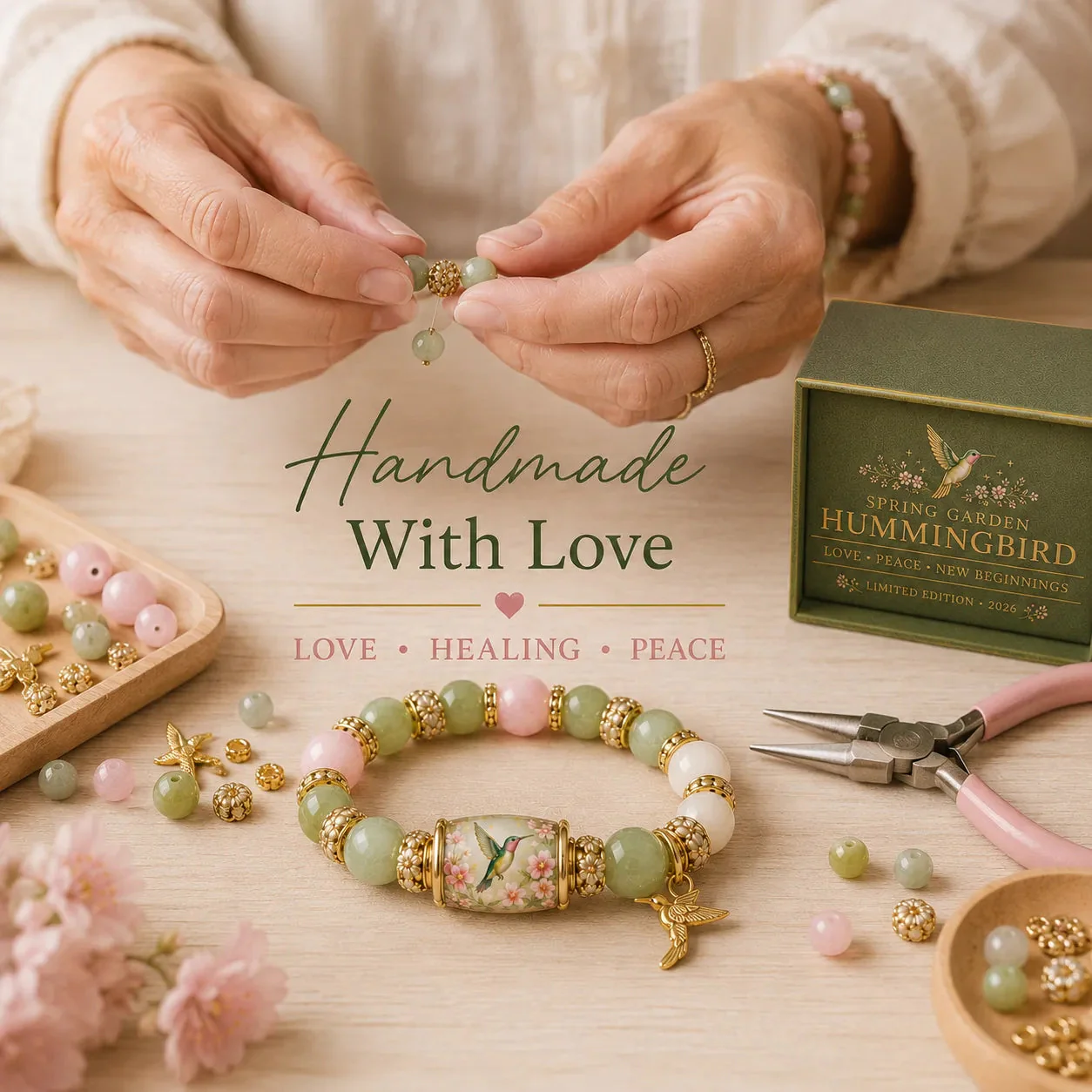 🌿 Love, Peace & Spring Blessings 💖 | 2026 Limited Edition Bracelet - With Gift Box - 10 In Stock - Image 3
