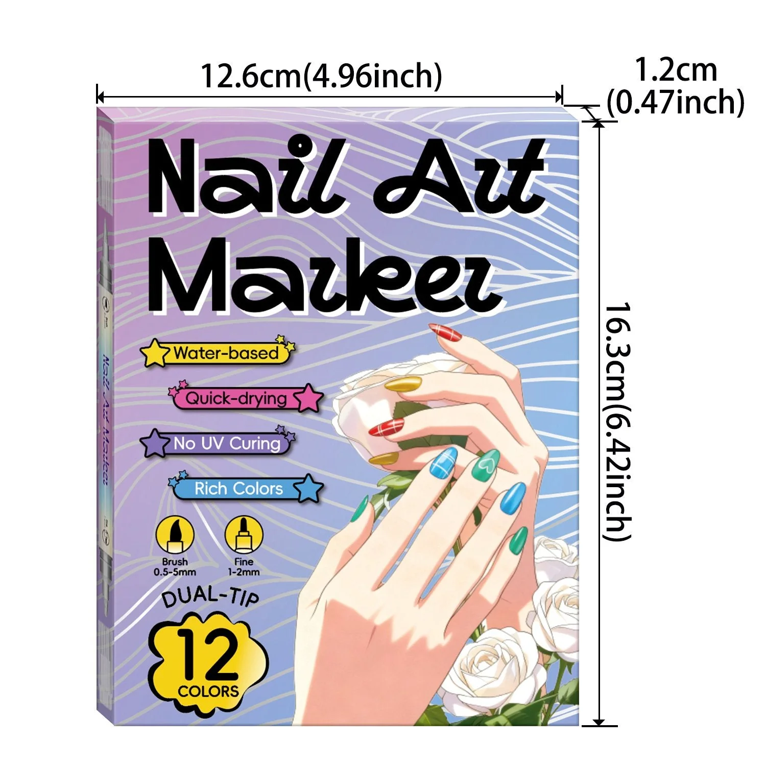12/24 Colors Nail Art Pens – DIY 3D Markers for Drawing, Dotting & Manicure - Image 10