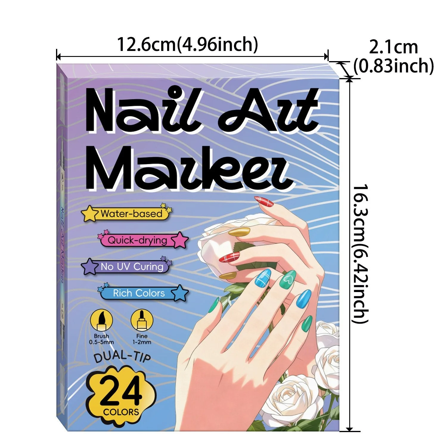 12/24 Colors Nail Art Pens – DIY 3D Markers for Drawing, Dotting & Manicure - Image 11